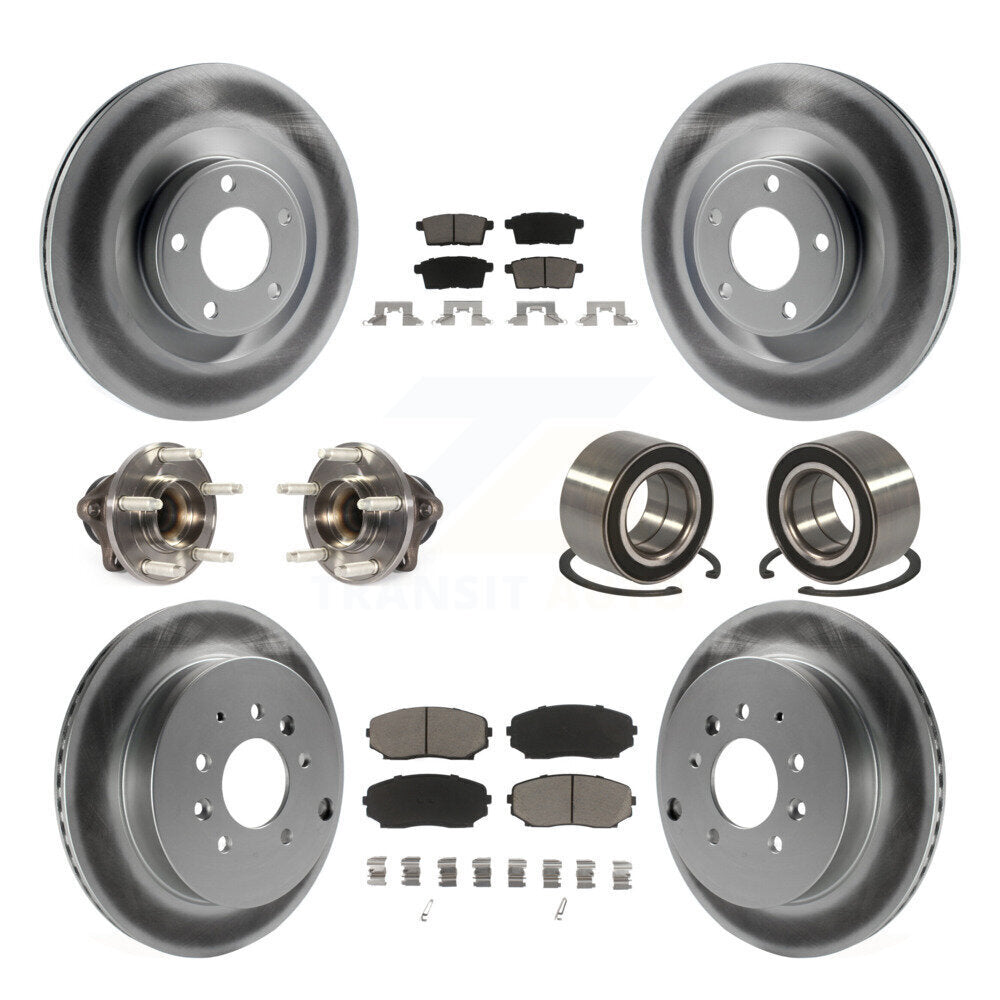 Hub Bearing Coat Brake Rotor Pad Front Rear Kit (10Pc) For Ford Edge Lincoln MKX