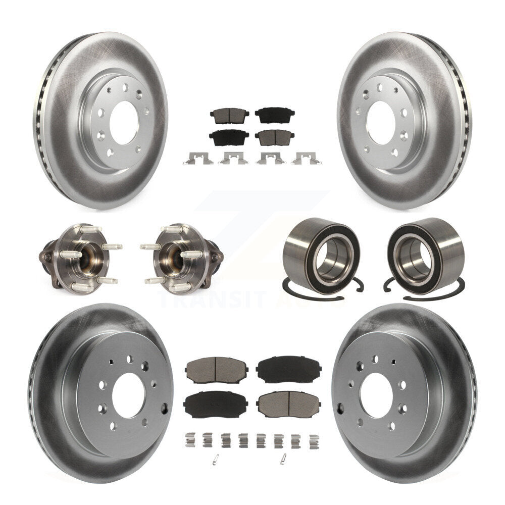 Hub Bearing Coat Brake Rotor Pad Front Rear Kit (10Pc) For Ford Edge Lincoln MKX