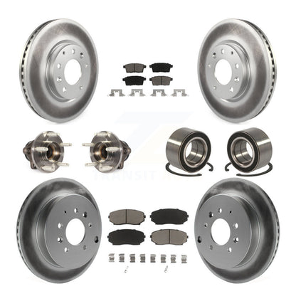 Hub Bearing Coat Brake Rotor Pad Front Rear Kit (10Pc) For Ford Edge Lincoln MKX