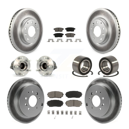 Hub Bearing Coat Brake Rotor Pads Front Rear Kit (10Pc) For 07-12 Mazda CX-7 FWD