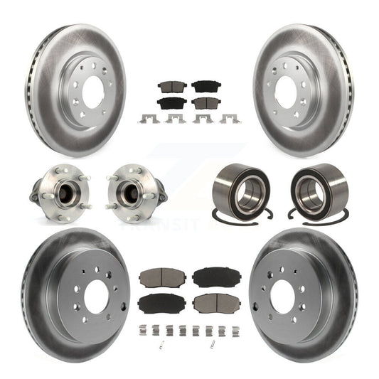 Hub Bearing Coat Brake Rotor Pads Front Rear Kit (10Pc) For 07-12 Mazda CX-7 FWD
