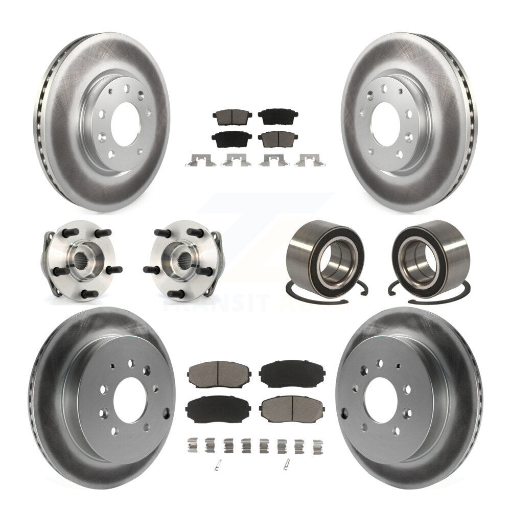 Hub Bearing Coat Brake Rotor Pads Front Rear Kit (10Pc) For 07-12 Mazda CX-7 AWD