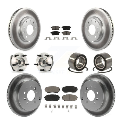 Hub Bearing Coat Brake Rotor Pads Front Rear Kit (10Pc) For 07-12 Mazda CX-7 AWD