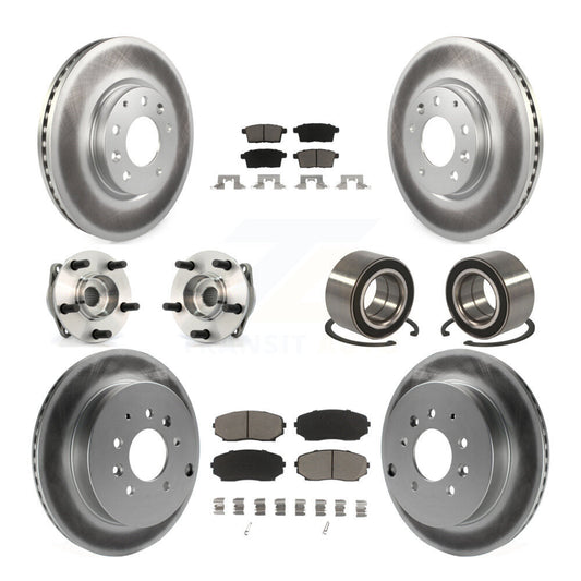 Hub Bearing Coat Brake Rotor Pads Front Rear Kit (10Pc) For 07-12 Mazda CX-7 AWD