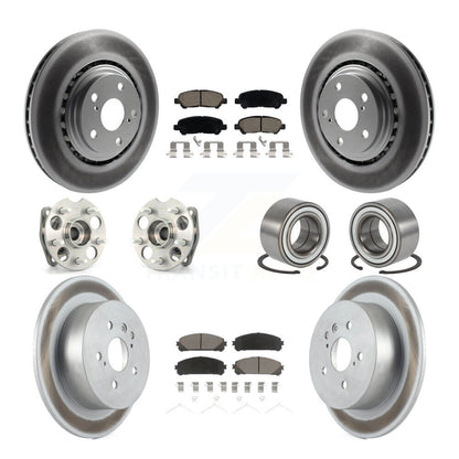 Hub Bearing Coat Brake Rotor Pad Front Rear Kit (10Pc) For Toyota Highlander AWD