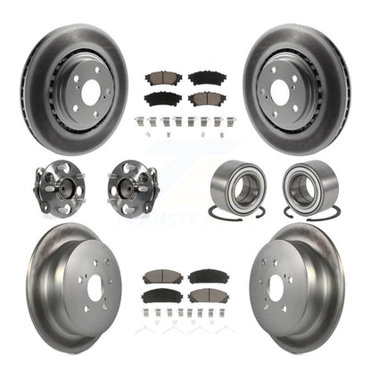 Hub Bearing Coated Brake Rotor & Pad Front Rear Kit (10Pc) For Toyota Sienna FWD
