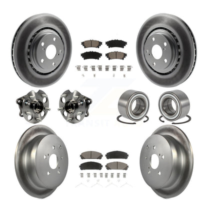 Hub Bearing Coated Brake Rotor & Pad Front Rear Kit (10Pc) For Toyota Sienna AWD