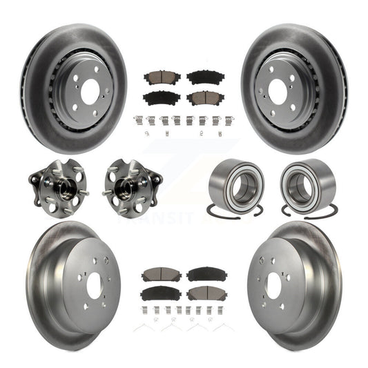 Hub Bearing Coated Brake Rotor & Pad Front Rear Kit (10Pc) For Toyota Sienna AWD