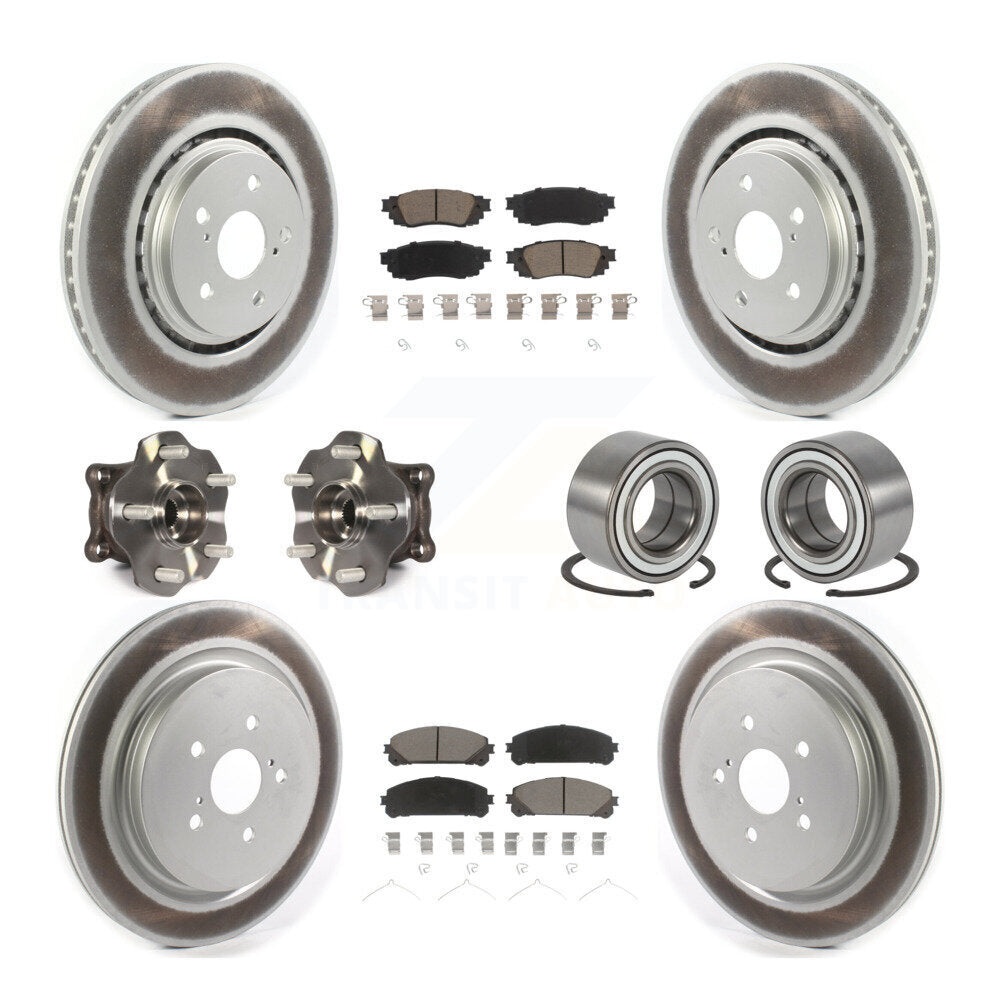 Hub Bearing Coat Brake Rotor Pads Front Rear Kit (10Pc) For 2016 Lexus RX350 AWD