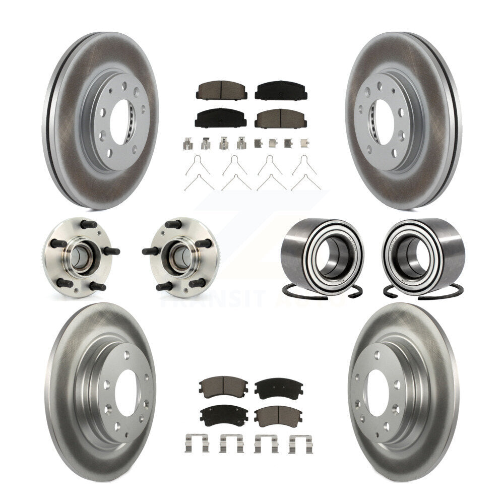 Hub Bearings Coated Disc Brake Rotors And Pads Front Rear Kit (10Pc) For Mazda 6
