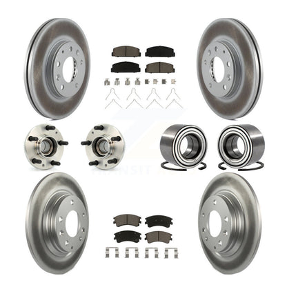 Hub Bearings Coated Disc Brake Rotors And Pads Front Rear Kit (10Pc) For Mazda 6