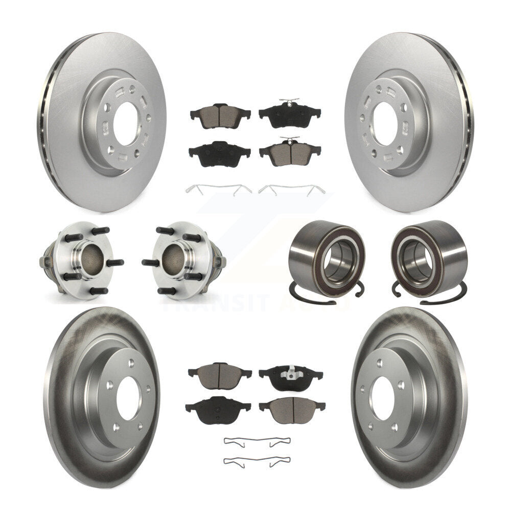 Hub Bearings Coated Disc Brake Rotors And Pads Front Rear Kit (10Pc) For Mazda 5