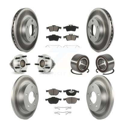 Hub Bearing Coated Disc Brake Rotor Pads Front Rear Kit (10Pc) For Mazda 3 Sport