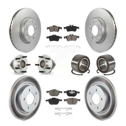 Hub Bearing Coated Disc Brake Rotor Pads Front Rear Kit (10Pc) For Mazda 3 Sport