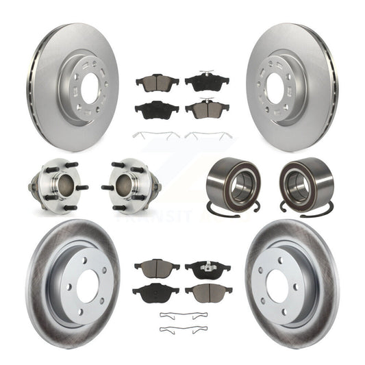 Hub Bearing Coated Disc Brake Rotor Pads Front Rear Kit (10Pc) For Mazda 3 Sport