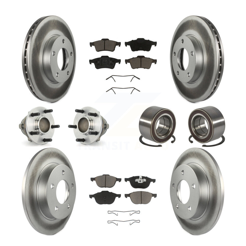 Hub Bearing Coat Brake Rotor Pad Front Rear Kit (10Pc) For Mazda 3 From 01 05