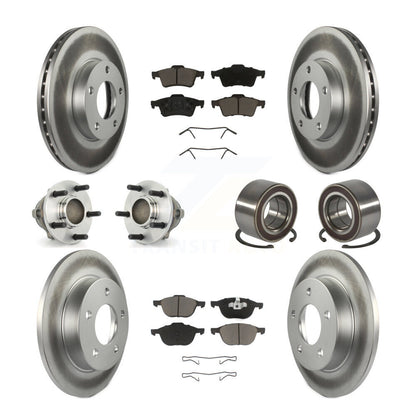 Hub Bearing Coat Brake Rotor Pad Front Rear Kit (10Pc) For Mazda 3 From 01 05