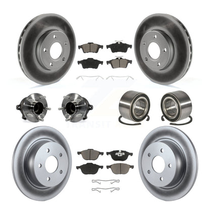 Hub Bearing Coated Disc Brake Rotor And Pad Front Rear Kit (10Pc) For Ford C-Max
