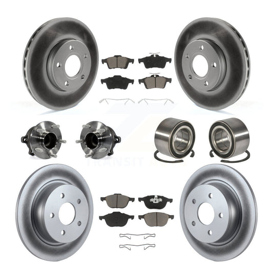 Hub Bearing Coated Disc Brake Rotor And Pad Front Rear Kit (10Pc) For Ford C-Max