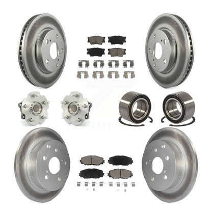 Hub Bearing Coated Brake Rotor & Pad Front Rear Kit (10Pc) For 2010 Lexus HS250h