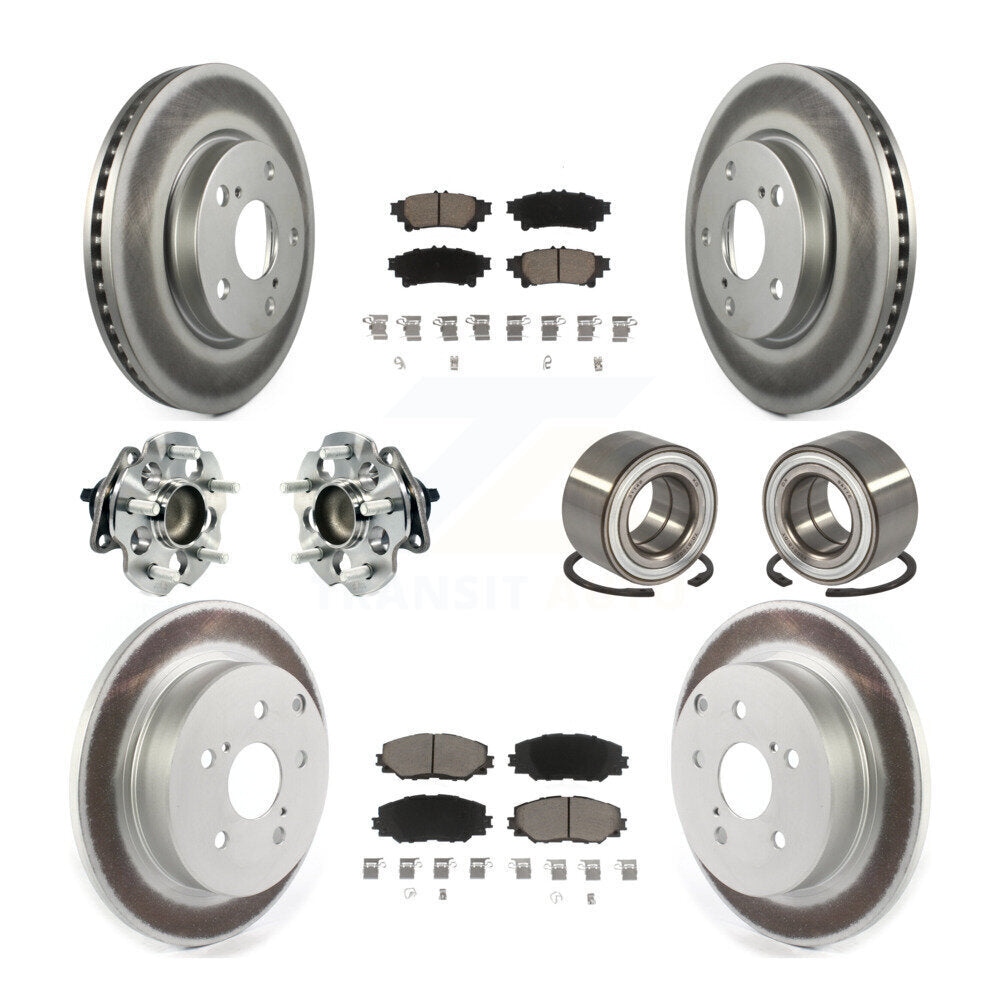 Hub Bearing Coat Brake Rotor Pads Front Rear Kit (10Pc) For 17-18 Toyota Prius V
