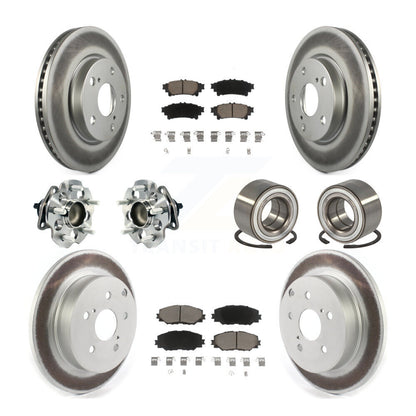 Hub Bearing Coat Brake Rotor Pads Front Rear Kit (10Pc) For 17-18 Toyota Prius V