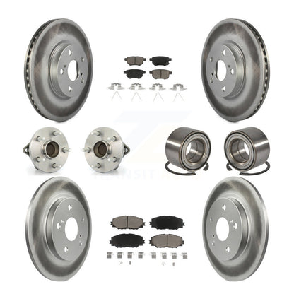 Hub Bearing Coated Disc Brake Rotor Pads Front Rear Kit (10Pc) For Toyota Matrix