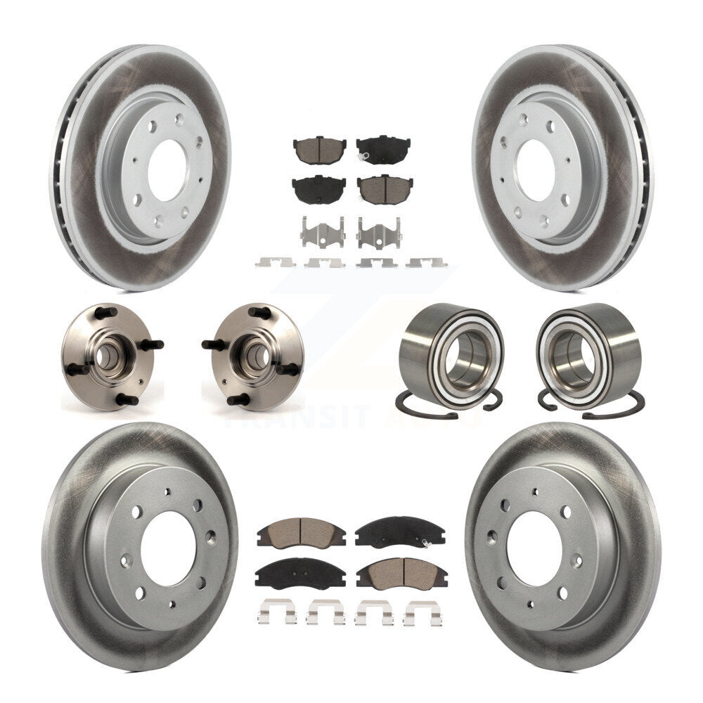 Hub Bearing Coat Brake Rotor Pads Front Rear Kit (10Pc) For Kia Spectra Spectra5