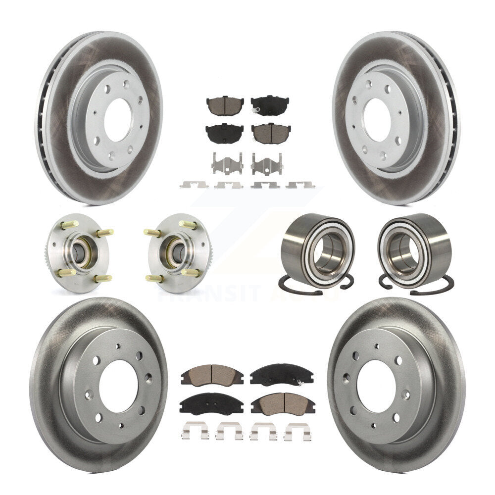 Hub Bearing Coat Brake Rotor Pads Front Rear Kit (10Pc) For Kia Spectra Spectra5