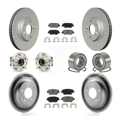 Hub Bearing Coat Brake Rotor Pad Front Rear Kit (10Pc) For 13-15 Kia Optima 2.4L