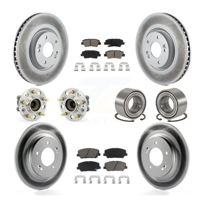 Hub Bearing Coat Brake Rotor Pad Front Rear Kit (10Pc) For 13-15 Kia Optima 2.0L