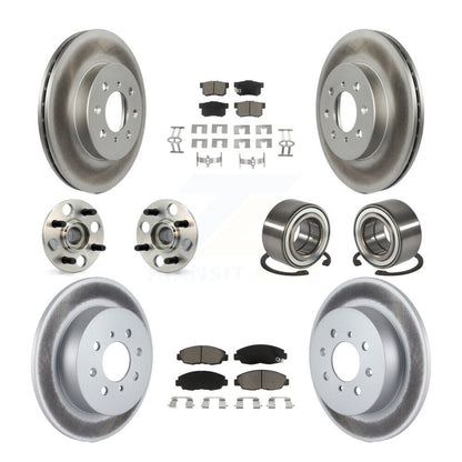 Hub Bearing Coated Brake Rotor Pads Front Rear Kit (10Pc) For 2001-2005 Acura EL