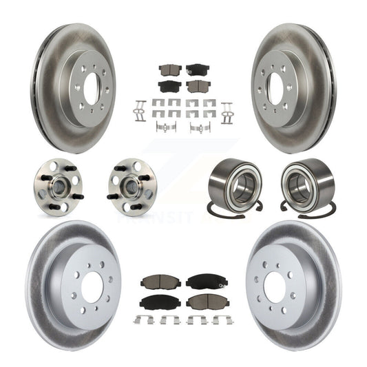 Hub Bearing Coated Brake Rotor Pads Front Rear Kit (10Pc) For 2001-2005 Acura EL