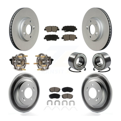 Hub Bearing Coat Brake Rotor Pad Front Rear Kit (10Pc) For 2017-2019 Kia Soul EV