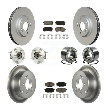 Hub Bearing Coat Brake Rotor Pad Front Rear Kit (10Pc) For Kia Forte Koup Forte5