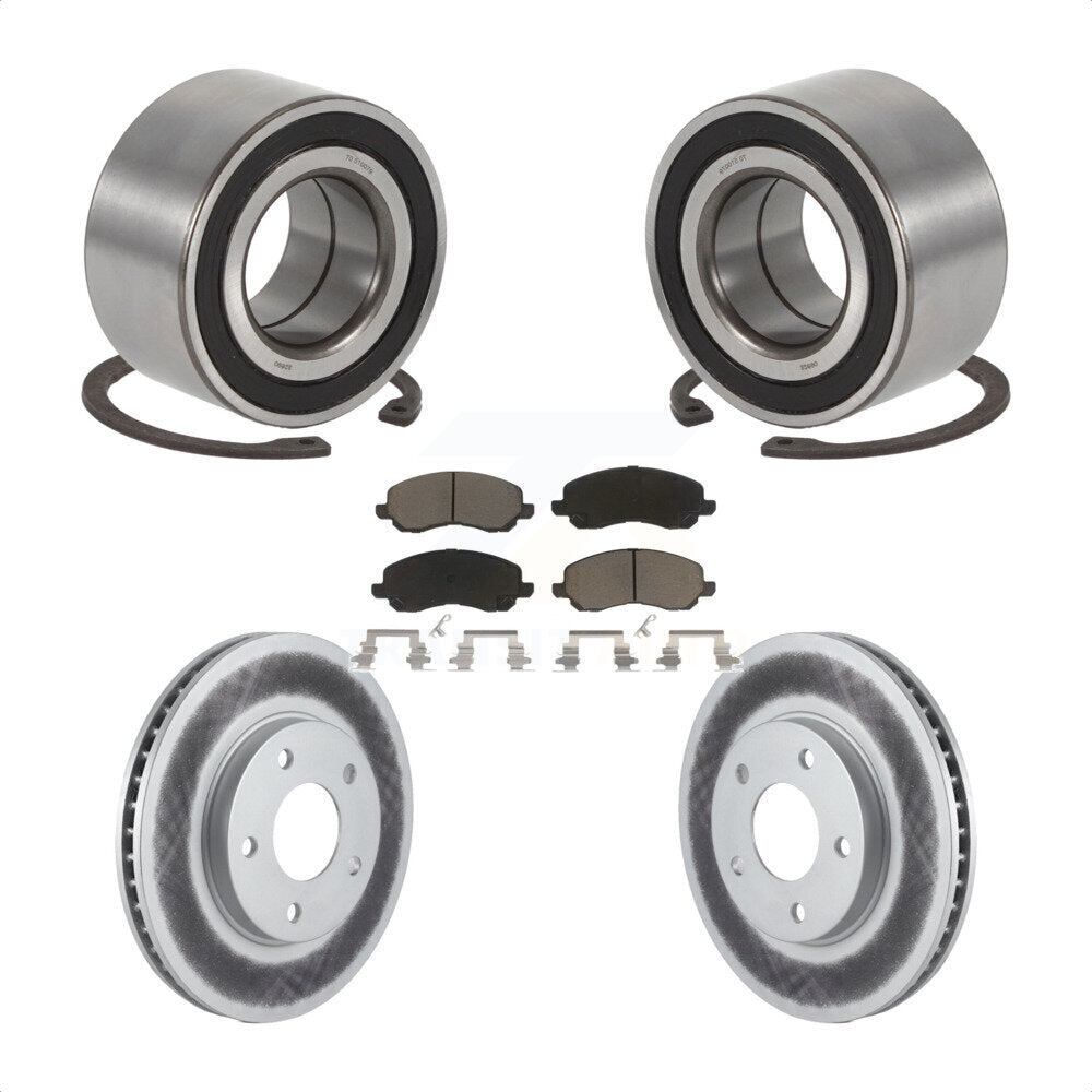 Wheel Bearing Coated Brake Rotor & Pad Front Kit For Mitsubishi Lancer Outlander
