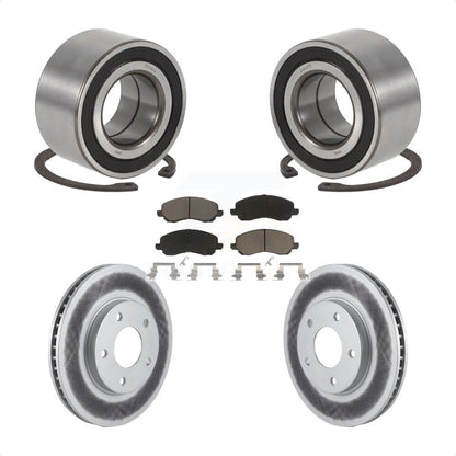 Wheel Bearing Coated Brake Rotor & Pad Front Kit For Mitsubishi Lancer Outlander