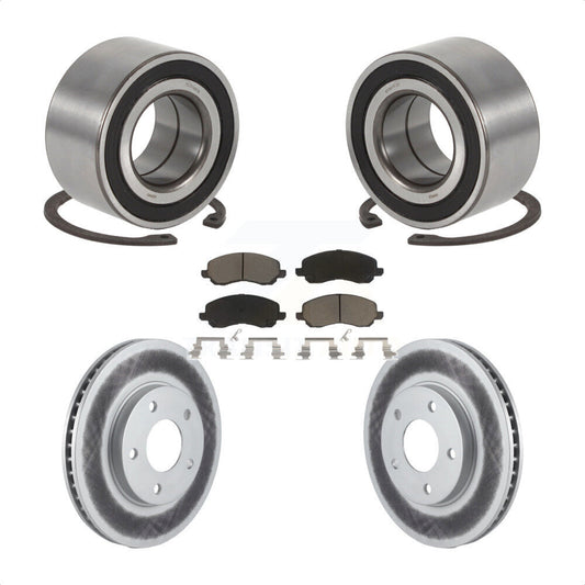 Wheel Bearing Coated Brake Rotor & Pad Front Kit For Mitsubishi Lancer Outlander
