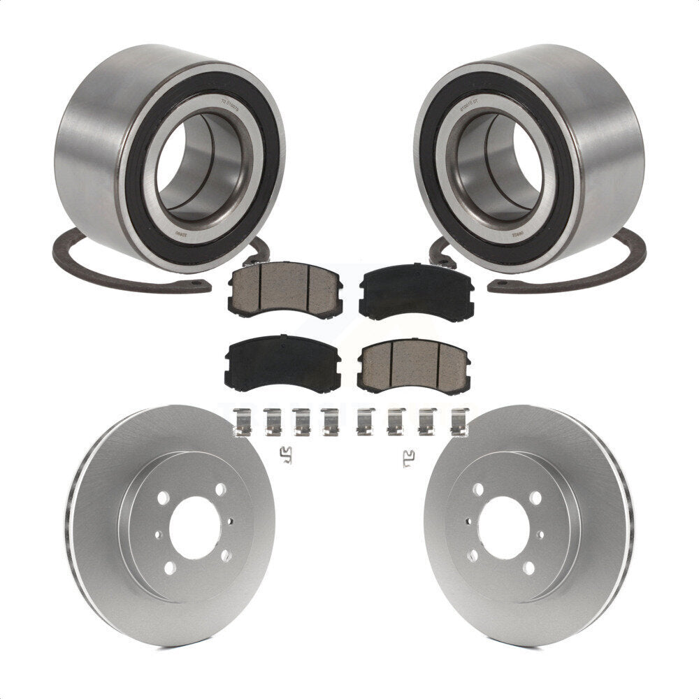 Wheel Bearing Coated Brake Rotor And Pad Front Kit For 2006 Mitsubishi Lancer SE