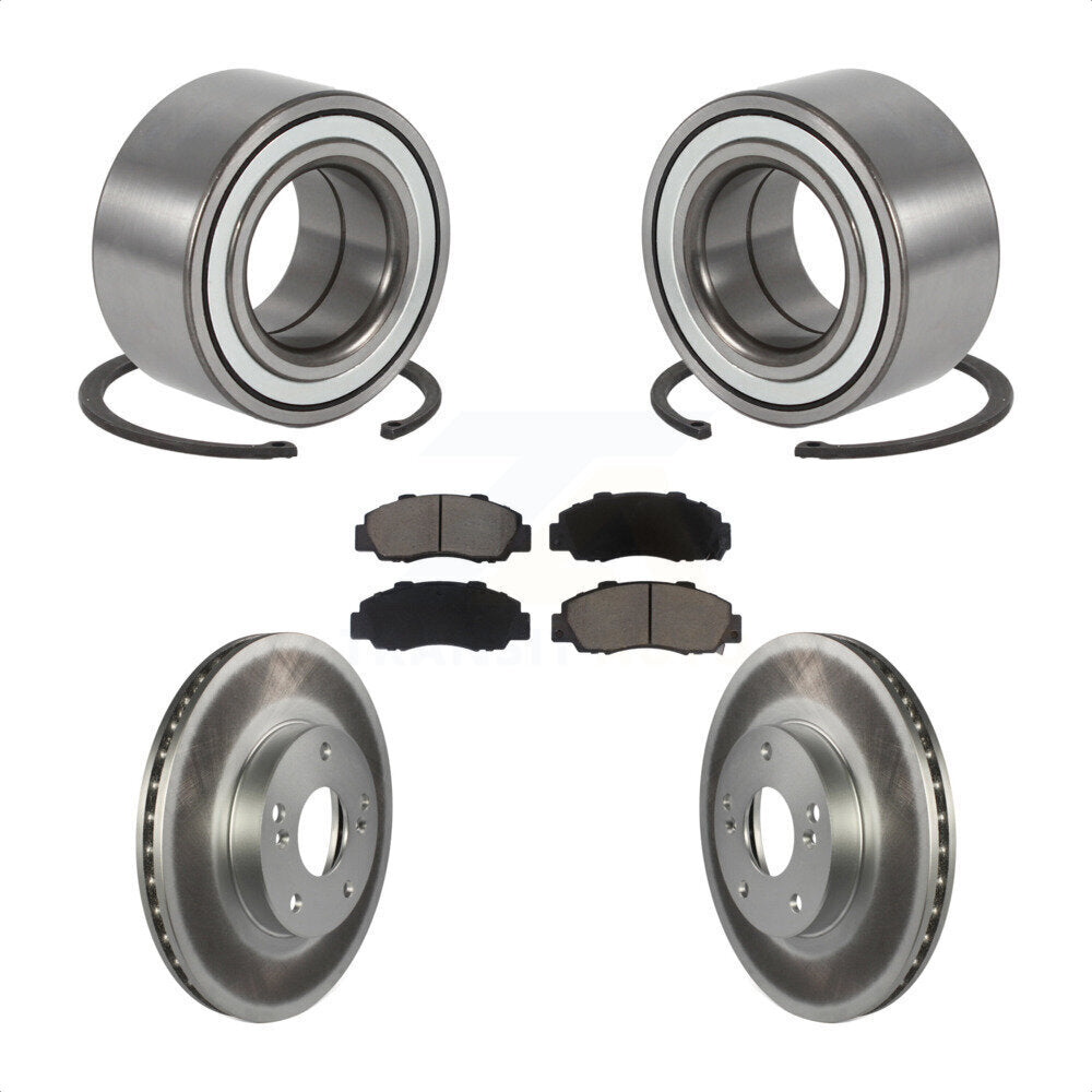 Wheel Bearing Coated Brake Rotor & Pad Front Kit For 1998-2002 Honda Accord 3.0L