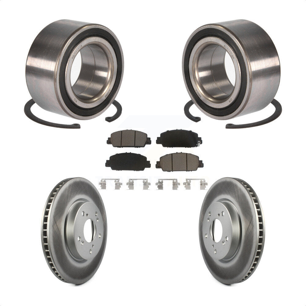 Wheel Bearing Coated Disc Brake Rotor And Ceramic Pad Front Kit For Honda Accord