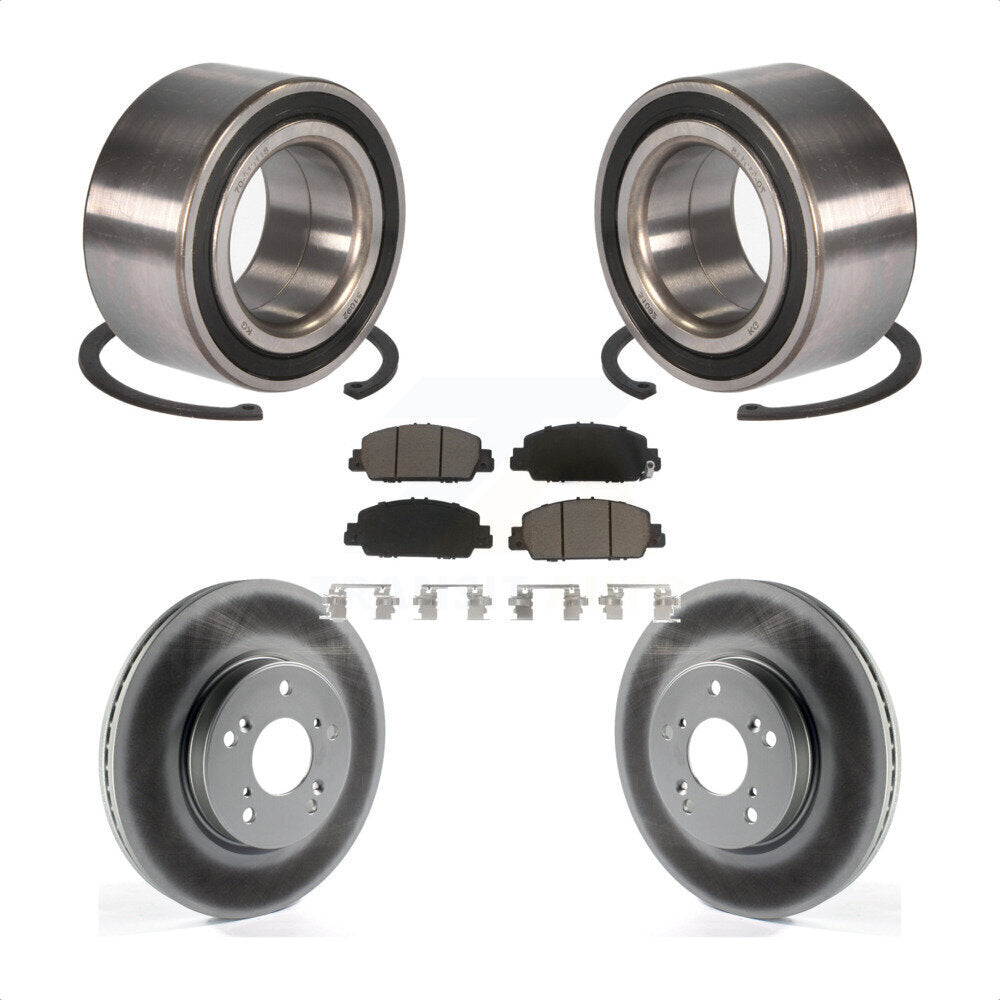 Wheel Bearing Coated Disc Brake Rotor And Ceramic Pad Front Kit For Honda Accord