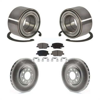 Wheel Bearing Coated Disc Brake Rotor And Pads Front Kit For 2016-2018 Fiat 500X