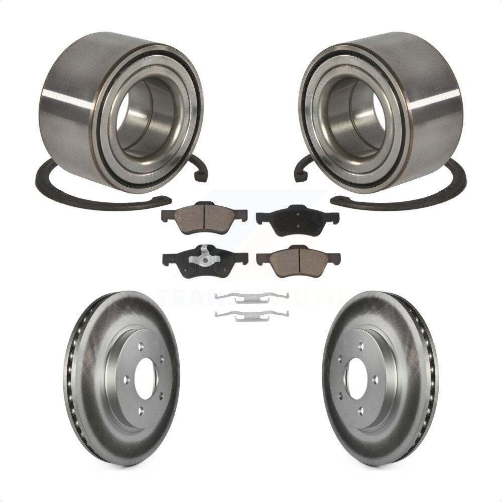Wheel Bearing Coated Brake Rotor And Pad Front Kit For Ford Escape Mazda Tribute