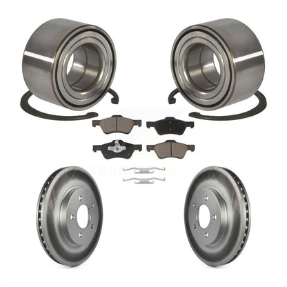 Wheel Bearing Coated Brake Rotor And Pad Front Kit For Ford Escape Mazda Tribute