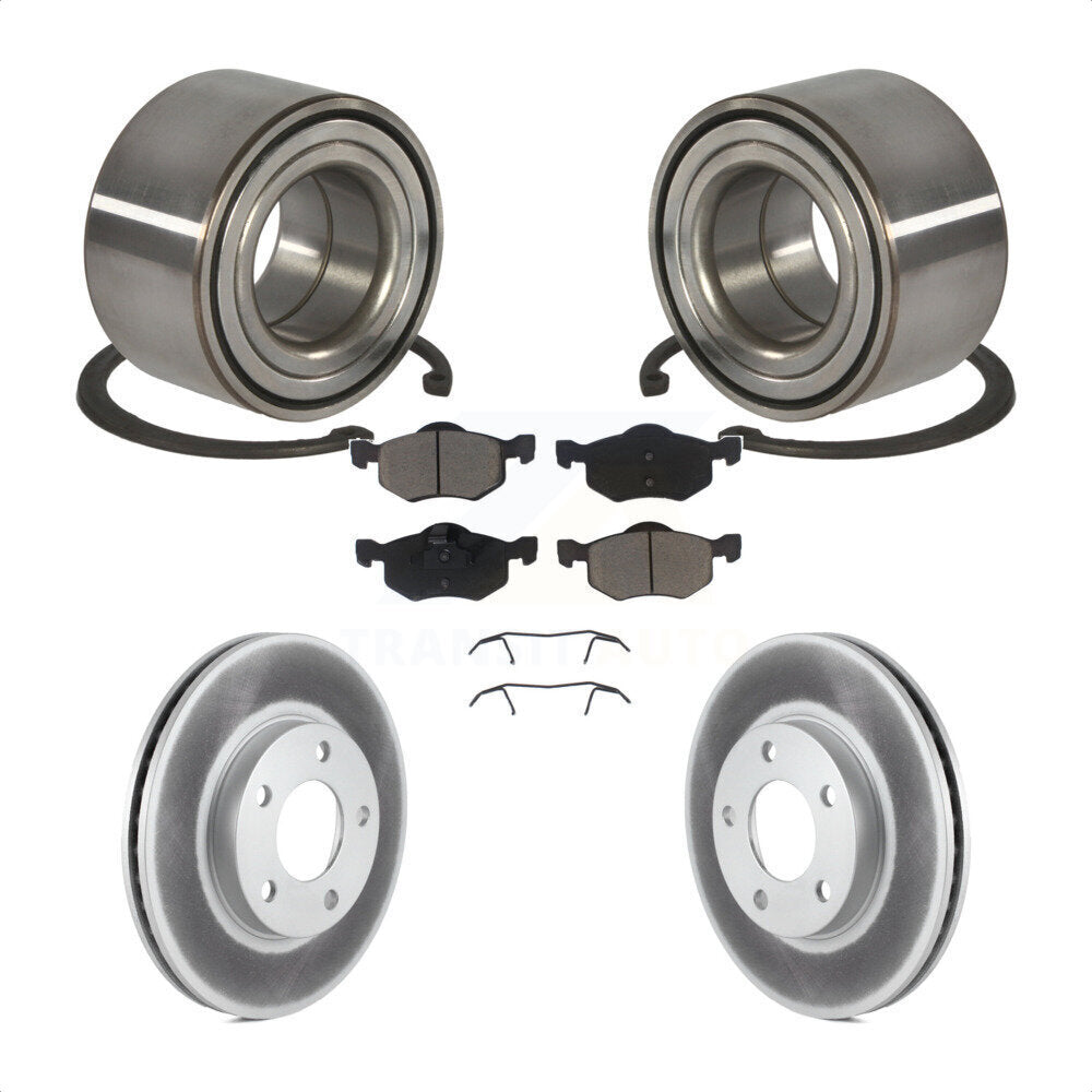 Wheel Bearing Coated Brake Rotor And Pad Front Kit For Ford Escape Mazda Tribute