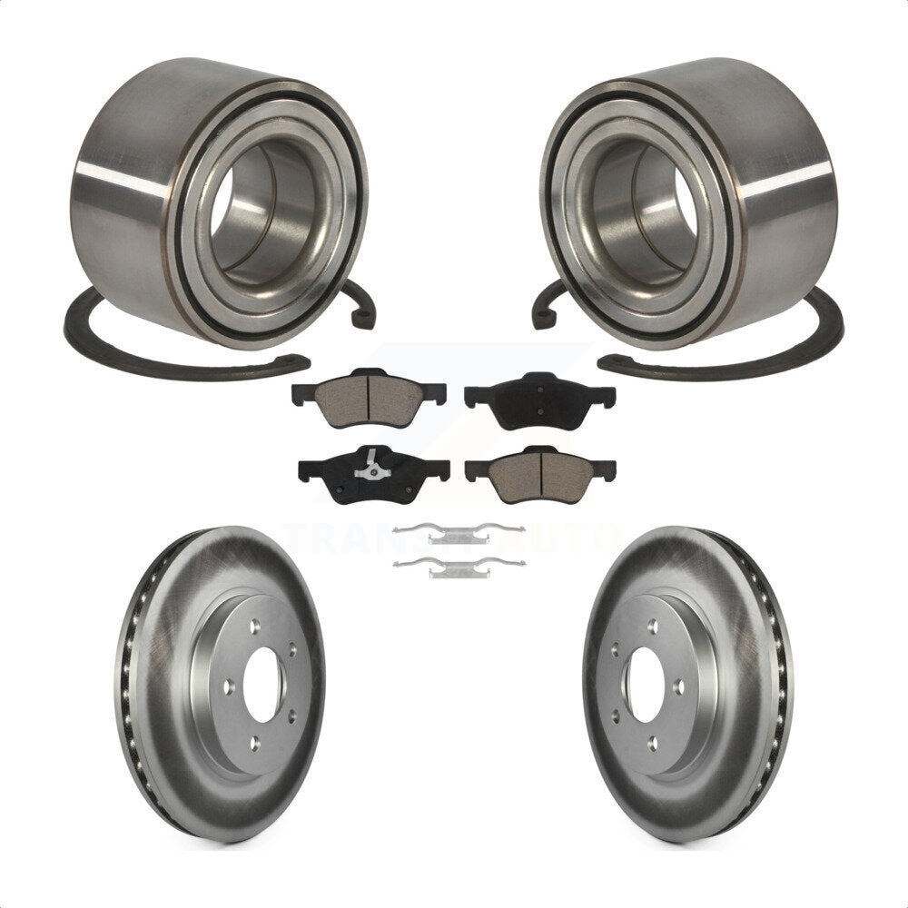 Wheel Bearing Coated Brake Rotor & Pad Front Kit For Ford Escape Mercury Mariner