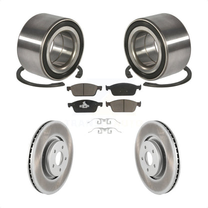 Wheel Bearing Coated Disc Brake Rotor & Pad Front Kit For Ford Focus Lincoln MKC