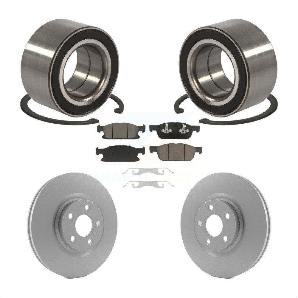 Wheel Bearing Coated Disc Brake Rotors And Ceramic Pads Front Kit For Ford Edge