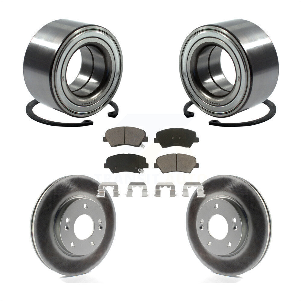 Wheel Bearing Coated Brake Rotor Pads Front Kit For Hyundai Elantra GT Kia Forte